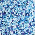 Mix di perline di vetro blu e bianche dipinte a olio per la creazione di gioielli - Gamma di colori blu