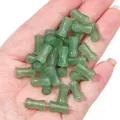 Hand-held green marble pattern glass bamboo tube beads for handmade DIY jewelry crafts - Bamboo Shape Gradient Gold Foil Style / 20Pcs/Pack / Green
