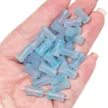 Light blue marbled bamboo-shaped glass beads for DIY jewelry making and bracelets - Bamboo Shape Gradient Gold Foil Style / 20Pcs/Pack / Light Blue