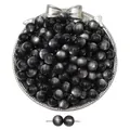 Black resin imitation cat-eye round beads with straight holes for DIY jewelry - Black