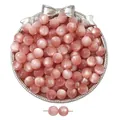 Premium pink round cat-eye resin beads for DIY jewelry making and handmade crafts - Bean Paste Red