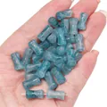 Blue marbled glass bamboo shaped spacer beads for handmade DIY jewelry making projects - Bamboo Shape Gradient Gold Foil Style / 20Pcs/Pack / Blue