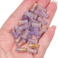 Handcrafted purple marbled glass bamboo joint beads with gold foil for DIY jewelry making - Bamboo Shape Gradient Gold Foil Style / 20Pcs/Pack / Lavender