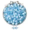 Light blue resin round cat's eye spacer beads for DIY bracelet and jewelry making crafts - Blue