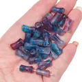 Blue and purple dyed glass bamboo-joint beads with gold glitter for DIY jewelry making - 20 Pieces/Pack (6x12mm) / Red and Blue