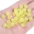 Yellow 8x7mm glass imitation jade apple beads for handmade DIY jewelry crafting - Yellow