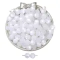 White premium resin cat-eye round loose beads with straight holes for DIY jewelry making - White