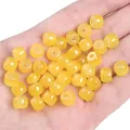 High-quality 8x7mm bright yellow imitation jade glass beads for DIY jewelry and crafts - Turmeric