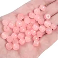 Bulk 8x7mm translucent pink glass apple beads for DIY handmade bracelets and jewelry making - Pink