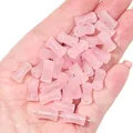 Pink translucent bamboo-joint glass beads for DIY jewelry making and bracelet accessories - 20 Pieces/Pack (6x12mm) / Light Pink