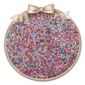 Bunte Perlen mit Eis-Finish für DIY-Schmuck, präsentiert in einem goldenen Tablett. - Zufällige Mischfarben