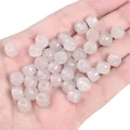 Translucent light pink 8x7mm glass imitation jade apple beads for DIY bracelet making - Gray