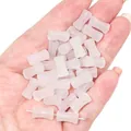 Translucent pinkish-white glass bamboo joint spacer beads for DIY jewelry making craft - 20 Pieces/Pack (6x12mm) / White 1