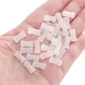 Pale pink translucent glass bamboo section spacer beads for DIY jewelry accessories - 20 Pieces/Pack (6x12mm) / White 2
