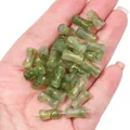Green marbled faux jade glass bamboo beads with gold foil for DIY jewelry making - 20 Pieces/Pack (6x12mm) / Dark Green