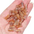 Hand-held swirled gold-sprinkle glass bamboo joint beads for DIY jewelry craft - 20 Pieces/Pack (6x12mm) / Orange