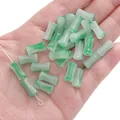 Green imitation jade glass bamboo-shaped loose beads for DIY jewelry and hair accessories - 20 Pieces/Pack (6x12mm) / Bamboo Green