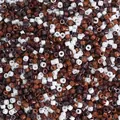 Perline di vetro dipinte a olio in marrone e bianco per la creazione di gioielli - Sistema Caffè