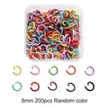 Set of 200 colorful 8mm painted metal open jump rings for DIY jewelry and crafts making - #03 Jump Rings / 200 Pieces/Pack (8mm) / Random Mixed Colors