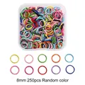 250pcs 8mm colorful spray-painted split rings set in a transparent box for DIY jewelry making. - #04 Double Split Rings / 250 Pieces/Pack (8mm) / Random Mixed Colors