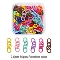 Set of 50 colorful spray paint link chains 2.5cm random colors for DIY keychain jewelry making - #05 4-Link Chains / 50 Pieces/Pack (2.5cm) / Random Mixed Colors