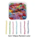 Boxed set of 100pcs colorful 5cm painted keychain extension chains in random mixed colors - #06 Extension Chains / 100 Pieces/Pack (5cm) / Random Mixed Colors