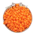 Vibrant orange acrylic barrel beads with large holes for DIY jewelry and crafts - 100pcs Pack / Solid Orange Yellow