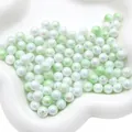 Dettaglio di perline acriliche cangianti verdi e bianche per creazioni di gioielli - Serie Verde Chiaro / 4mm 10g/Confezione (Circa 360pz)