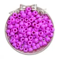 Vibrant purple acrylic barrel beads with large holes for DIY jewelry making - Approx. 100 Pieces/Pack (9x6mm) / Solid Pink Purple