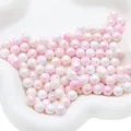 Perle rotonde in acrilico sfumato rosa e bianco per la creazione di gioielli fai da te - Rosa E Giallo / 8mm 20g/Confezione (Circa 80pz)