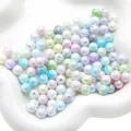 Perle in acrilico iridescenti pastello assortite per la creazione di gioielli fai da te - colori misti casuali / 8mm 20g/Confezione (Circa 80pz)