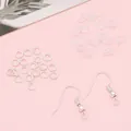 Professionele DIY oorbellen set met zilveren haken, buigringen en siliconen achterkantjes - 100 Haken + 100 Ringen + 100 Dopjes Set / Zilver