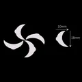 White moon-shaped pre-cut pieces for DIY wrapped flower crafts, 18x10mm dimensions. - Style 1-Rose / 28 Pcs