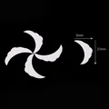 Pre-cut white crescent petal material for DIY silk-wrapped flowers making, 27x8mm - Style 3-Rose / 21 Pieces/Pack
