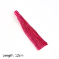 Elegante nappa in seta fucsia lunga 12cm per creazione gioielli fai da te e artigianato - 1 Pezzo / Rosso rosa