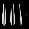 Sagome di carta a petalo allungato bianco per fiori di velluto fai da te, 80x6 mm. - Stile 20-Crisantemo / Set da 24
