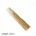 Elegante nappina in seta dorata da 12 cm per gioielli fai-da-te, forcine e segnalibri - 1 Pezzo / Albicocca