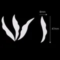 Ritagli di carta bianchi a forma di foglia per accessori per capelli Hanfu, 8mm x 47mm - Stile 59-Peonia / Confezione da 10