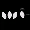Ritagli di carta bianchi a forma di foglia per accessori capelli fai da te, 22x4mm - #45 Loto / 28 Pezzi / Bianco