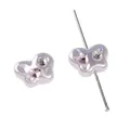 Perles papillon en acrylique nacré avec strass pour la création de bijoux faits main. - Motif Papillon Rose Et Translucide Avec Deux Diamants De 13 X 10 Mm Et Un Diamètre De Trou D'environ 1 Mm. / 1 Pièce par Paquet