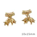 14K vergoldeter Bambus Lilien Anhänger aus Kupfer für DIY Schmuck, Größe 10x15mm - Doppel Maiglöckchen Stil (#05 10x15mm) / 1 Stück