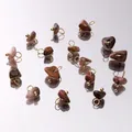 Mini pendentifs assortis en pierre naturelle irrégulière avec boucles dorées pour bijoux - 5-10mm (5 Pièces) / Rhodochrosite