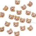Mignonnes perles en forme d'ours en acrylique marron pour la création de bijoux DIY - Style Ours Brun / 19x17mm (Trou Env 2mm) / Marron