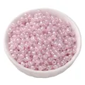 High quality 4mm cream pink glass seed beads in a ceramic bowl for DIY jewelry making projects - 4mm (15g/Pack) / Light Pink