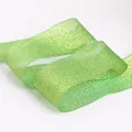 Glittery apple green metallic ribbon for DIY gift wrapping and flower decoration - 12 Fen Glitter Ribbon Width 38mm 25 Yards/Roll / Dark Green