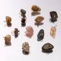 Assortiment mini breloques pierres naturelles irrégulières dorées pour boucles d'oreilles DIY - 5-10mm (5 Pièces) / Agate d'Alashan