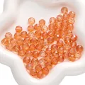 Perles en verre facetté orange de 10 mm avec fini glacé pour la création de bijoux DIY - 20 Pièces/Pack / Rouge Orangé