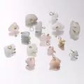 Pendentifs mini pierres naturelles irrégulières avec boucles dorées pour bijoux DIY - 5-10mm (5 Pièces) / Morganite