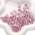 Perles en verre facettées violettes de 10mm pour la création de bijoux DIY - 20 Pièces/Pack / Violet Rose