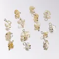 Mini pendentifs en pierres naturelles avec boucles dorées pour bijoux DIY - 5-10mm (5 Pièces) / Citrine